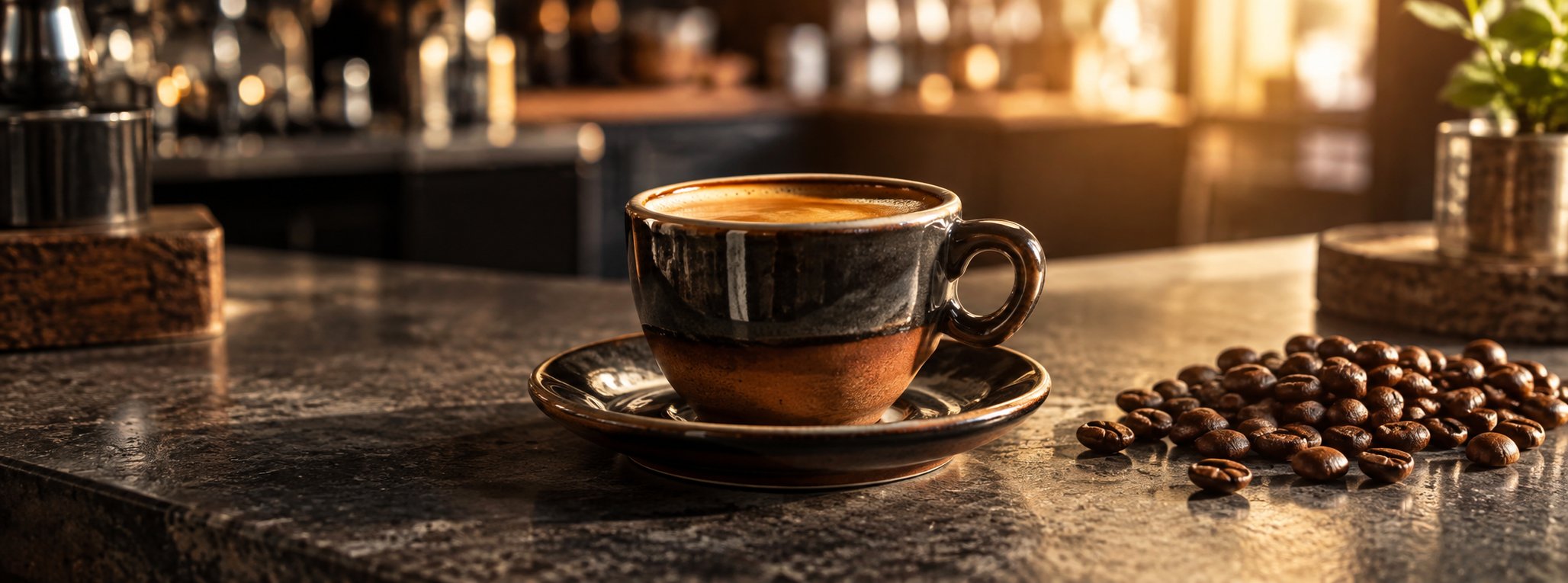Cinematic espresso and roasted beans